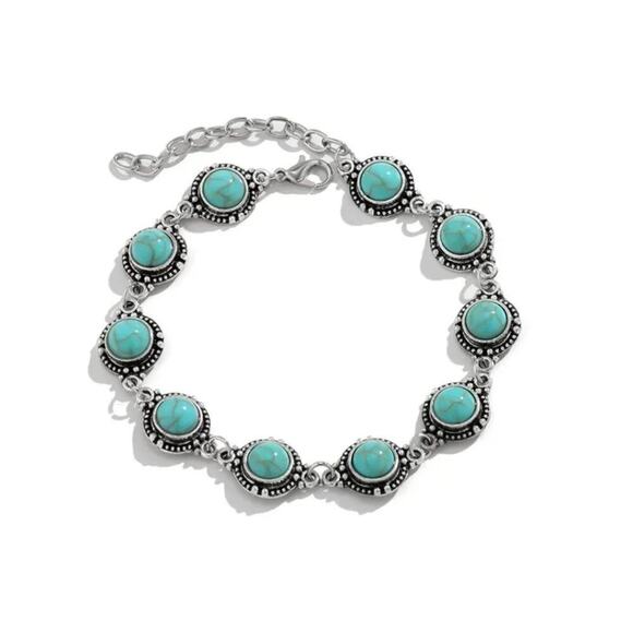 2/$30 NEW Vintage Turquoise Anklet For Beach Ankle Bracelet 163 - Picture 1 of 11